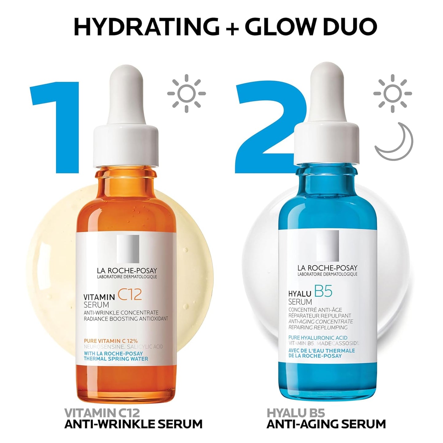 La Roche-Posay Hyalu B5 Pure Hyaluronic Acid Serum for Face, Vitamin B5 + Hyaluronic Acid + Madecassoside, Hydrating Serum Visibly Plumps Skin, Sensitive Skin Safe, Anti Aging, Oil-Free