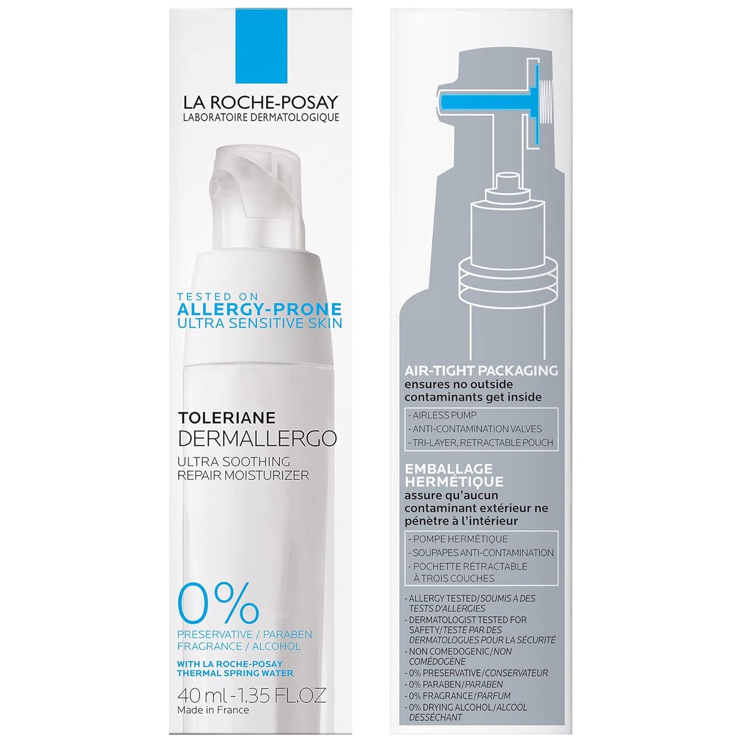 La Roche-Posay Toleriane Dermallergo Ultra Soothing Repair Face Moisturizer for Sensitive Skin, Gentle Moisturizing Face Cream for Dry Skin, Packaging May Vary, Formerly Toleriane Ultra