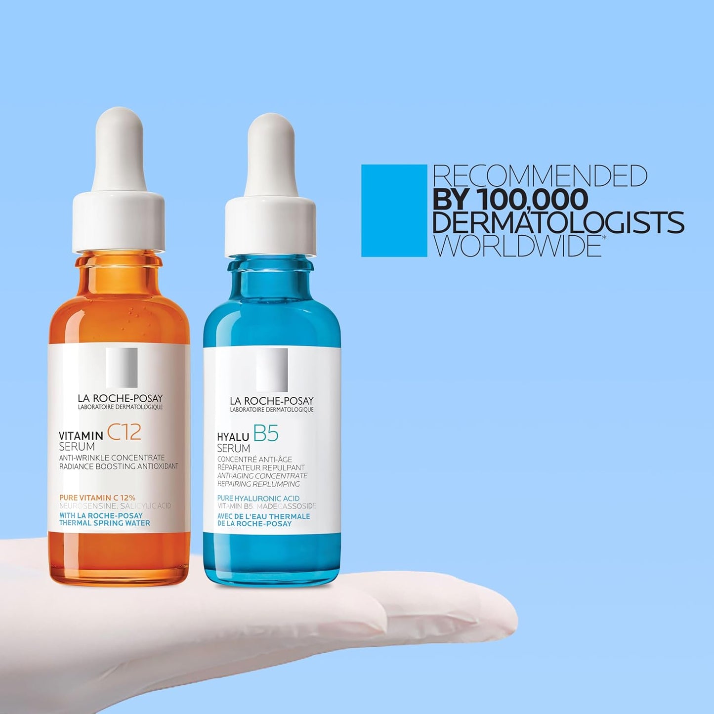 La Roche-Posay Hyalu B5 Pure Hyaluronic Acid Serum for Face, Vitamin B5 + Hyaluronic Acid + Madecassoside, Hydrating Serum Visibly Plumps Skin, Sensitive Skin Safe, Anti Aging, Oil-Free