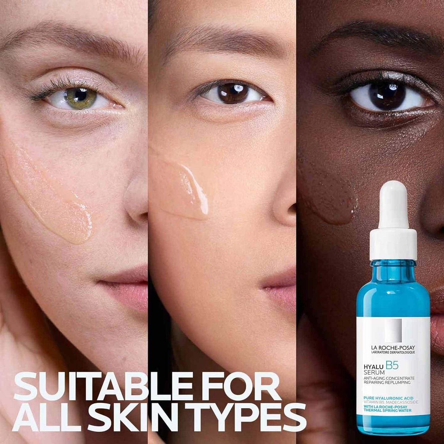 La Roche-Posay Hyalu B5 Pure Hyaluronic Acid Serum for Face, Vitamin B5 + Hyaluronic Acid + Madecassoside, Hydrating Serum Visibly Plumps Skin, Sensitive Skin Safe, Anti Aging, Oil-Free