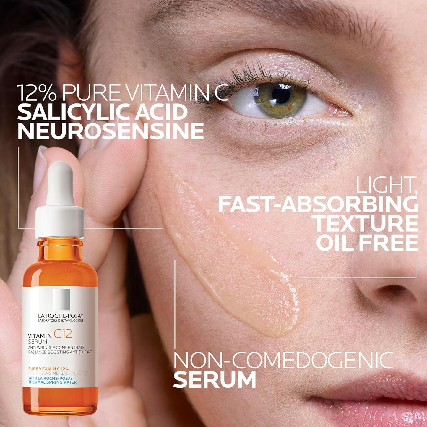 La Roche-Posay Hyalu B5 Pure Hyaluronic Acid Serum for Face, Vitamin B5 + Hyaluronic Acid + Madecassoside, Hydrating Serum Visibly Plumps Skin, Sensitive Skin Safe, Anti Aging, Oil-Free