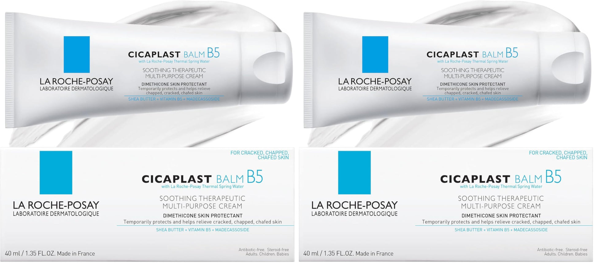 La Roche-Posay Cicaplast Balm B5, Healing Ointment and Soothing Therapeutic Multi Purpose Cream for Dry & Irritated Skin, Body and Hand Balm, Baby Safe, Fragrance Free